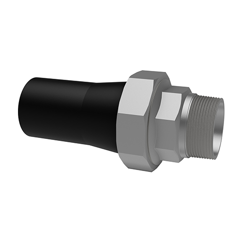 PE100-V2A &Uuml;-Verschraubung lang AG-keg Flachdichtring-EPDM SDR11