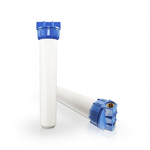 RF Standard Wasserfilter Filtergeh&auml;use 20 Zoll,&nbsp; mit 3/4 Zoll MS-Innengewinde, blau/weiss